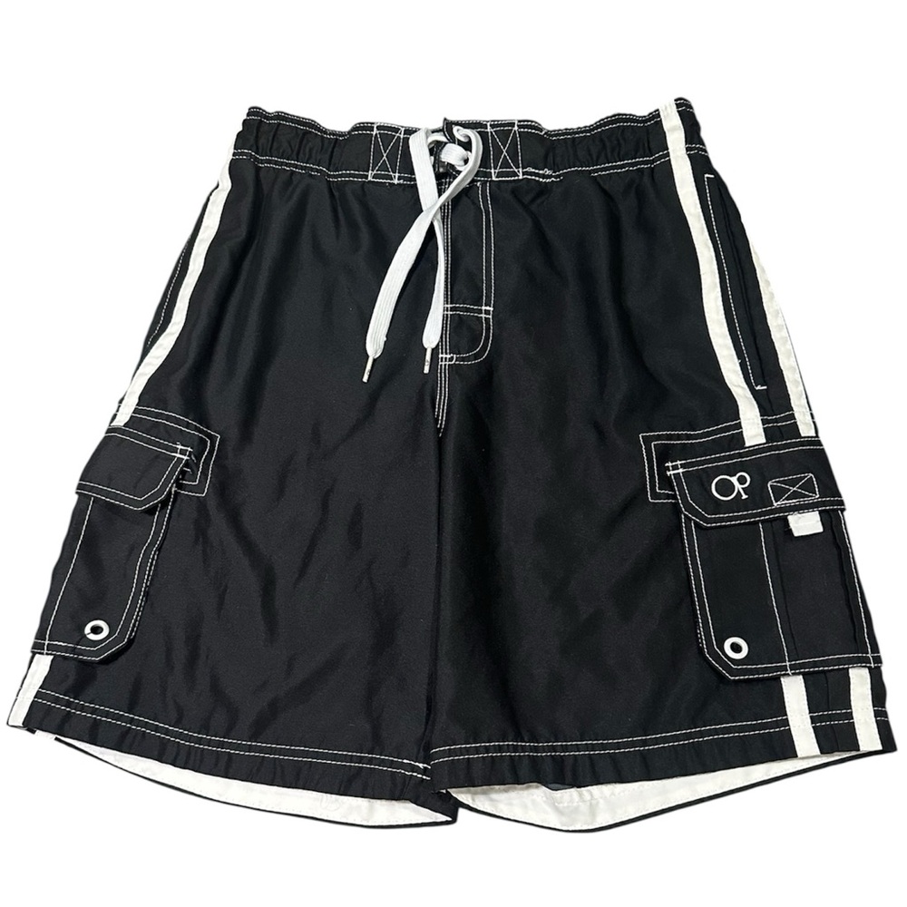 OP Men's Black Baggy Shorts Activewear Athleisure Swim Surf Beach Size S